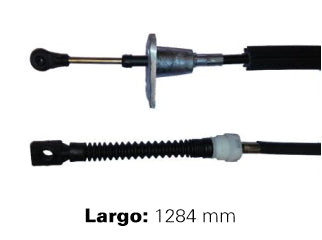 CABLES CAMBIOS - SELECTORA DE CAJA LIVIANOS VOLKSWAGEN POLO/CADDY / SEAT IBIZA/CORDOBA 1.9 TDI 96/00 ENGANCHE CON CHAPA - LARGO 1284 MM_
