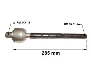 AXIALES/PRECAP CREMALLERAS VOLVO V50 05/10 DIRECCION HIDRAULICA LARGO 285 MM ROSCA MACHO/MACHO 14X1.5/16X1.5_