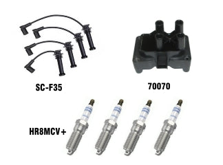 KIT CABLES + BUJIAS + BOBINAS FORD FIESTA KINETIC DESIGN 1.6 16V SIGMA_