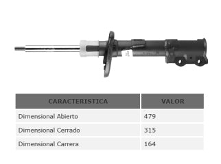 AMORTIGUADORES LIVIANOS FORD ECOSPORT KINETIC DESIGN 12/.. DELANTERO DERECHO_