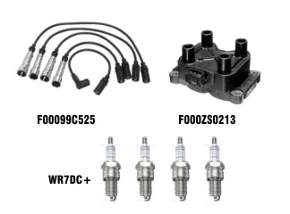 KIT CABLES + BUJIAS + BOBINAS VOLKSWAGEN GOL / SAVEIRO 1.6_