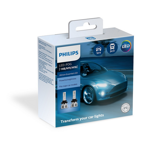 LAMPARA LED PHILIPS FOG (11366) U50CW H8/H11/H16 12/24V 10W PGJ19-1/2/3 (SET X2) - USO UNIVERSAL