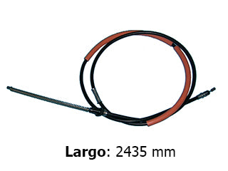 CABLES FRENO DE MANO LIVIANOS FORD F100/F250 CABINA DOBLE 02/.. FRENO TRASERO DERECHO A CAMPANA - LARGO 2435 MM_