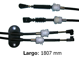 CABLES CAMBIOS - SELECTORA DE CAJA LIVIANOS FORD ECOSPORT 2.0 16V 4X2 01-03/11-08 DOS CABLES UNIDOS CON GOMA - LARGO 1807 MM_