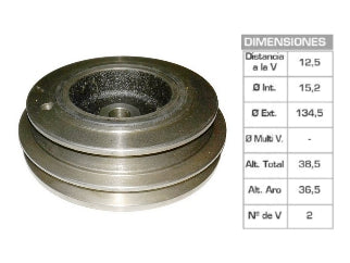 POLEAS DE CIGUE¥AL RENAULT 18/21/FUEGO 2.2 J7T 15.2X134.5X38.5 MM - 2V_