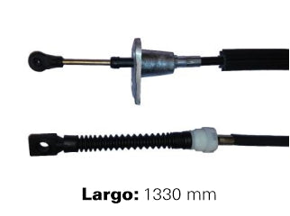 CABLES CAMBIOS - SELECTORA DE CAJA LIVIANOS FORD ORION GHIA / VOLKSWAGEN POINTER GTI 2.0 92/.. ENGANCHE CON CHAPA - LARGO 1330 MM_