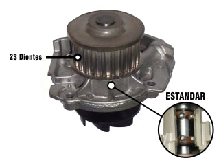 BOMBAS DE AGUA LIVIANOS FIAT MOBI/PALIO/SIENA/IDEA/UNO FIRE /STRADA/BRAVA/BRAVO/PUNTO - 23 DIENTES - TURBINA 63 MM_