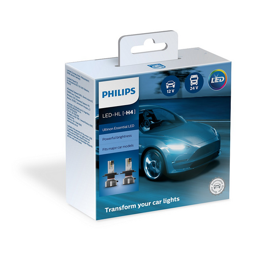 LAMPARA LED PHILIPS H4 (11342) U50CW 12/24V 15W P43T (SET X2) - USO UNIVERSAL