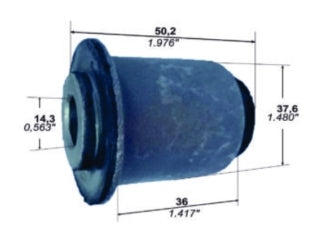 BUJES DE SUSPENSION LIVIANOS HONDA CRV BUJE CORTO CON PESTANA PARRILLA INFERIOR DELANTERA 14X37X50 MM_