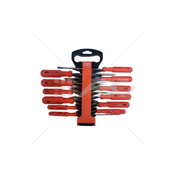 SET DE DOCE DESTORNILLADORES EN SOPORTE PLASTICO: 3300-75 / 3300-150 / 3301-100 / 3240-125 / BAHCO 3000/12H