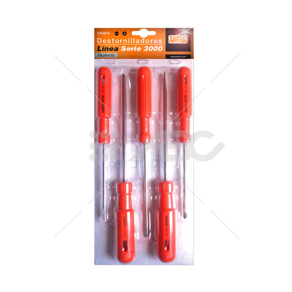 JUEGO DE DESTORNILLADORES LINEA 3000 ORANGE EN BLISTER X 5 UNIDADES BAHCO 3000/5