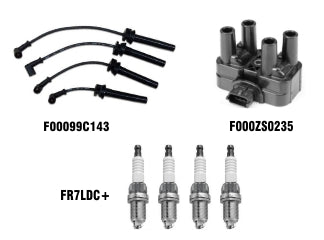 KIT CABLES + BUJIAS + BOBINAS FIAT PALIO/SIENA/IDEA 1.6 16V KIT BOBINA CABLES Y BUJIAS_