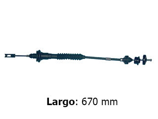 CABLES DE EMBRAGUE LIVIANOS PEUGEOT 206 1.6 8V TU5JP CAJA MA - REGULACION AUTOMATICA - LARGO 670 MM_