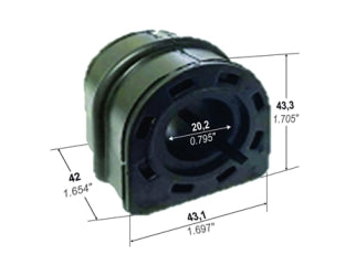 BUJES DE SUSPENSION LIVIANOS FIAT TORO / JEEP COMPASS/RENEGADE BUJE BARRA ESTABILIZADORA DELANTERA CENTRAL DIAMETRO 20 MM_