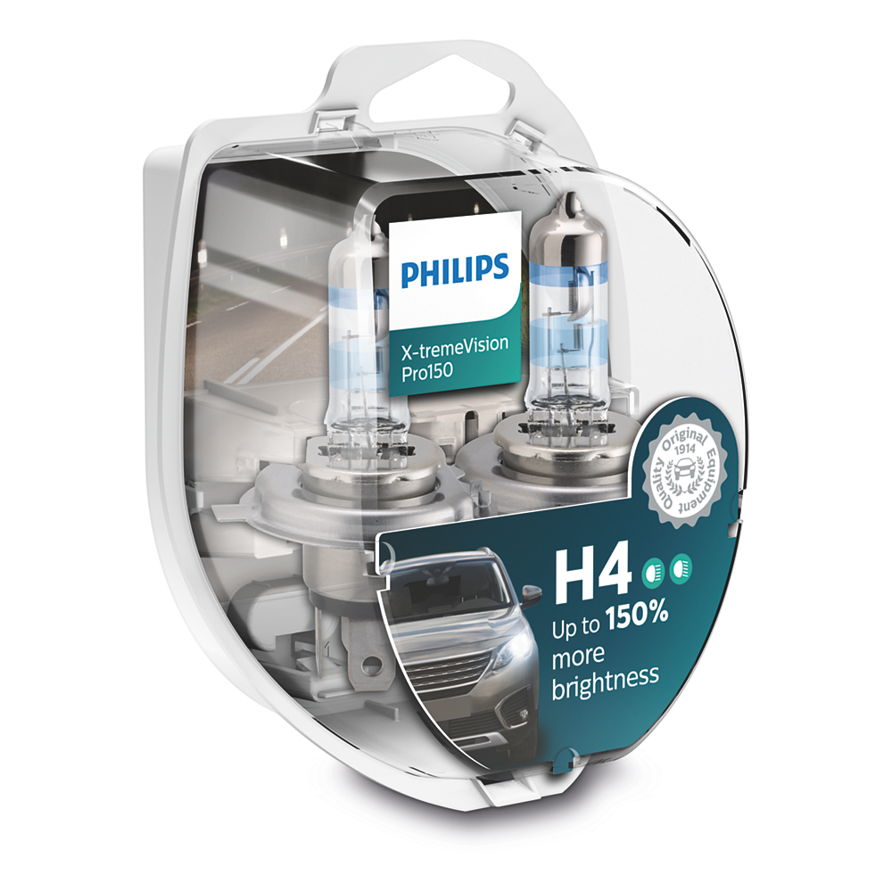 LAMPARA HALOGENA PHILIPS H4 (12342) 12V 60/55W P43T-38 X-TREME VISION (SET X2) - USO UNIVERSAL