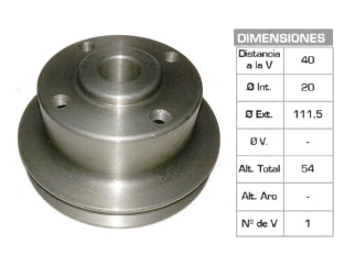 POLEA DE BOMBA DE AGUA PERKINS 4-203/6-305 20X111.5X54 MM - 1V_