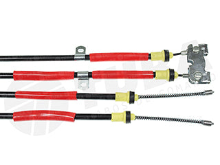 CABLES FRENO DE MANO LIVIANOS FORD ESCORT 97/.. FRENO TRASERO - DOS CABLES UNIDOS CON CHAPA - LARGO 3500 MM_