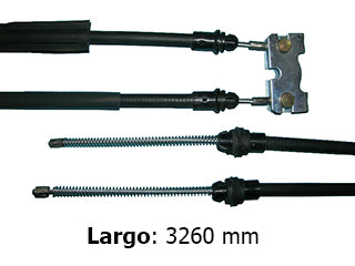 CABLES FRENO DE MANO LIVIANOS FORD ECOSPORT 4X2/FIESTA/COURIER 02/05 FRENO TRASERO A CAMPANA-DOS CABLES UNIDOS C/CHAPA-L: 3260MM -