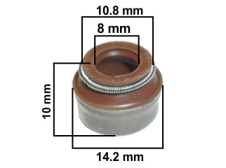 RETENES GUIA DE VALVULAS FIAT/FORD/VW/RENAULT/CITROEN/PEUGEOT - GUIA DE VALVULAS VALVULAS (Kit x 8) (RETEN 12017061) - PACK X8