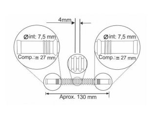 VARIOS INYECCION/ENCENDIDO MANGUERA CORRUGADA 130MM BOCAS 7.5M_