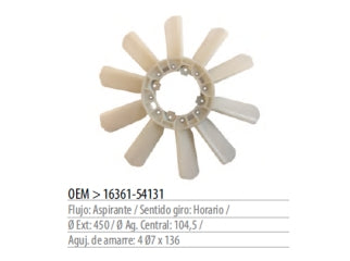 HELICES TOYOTA HILUX 3.0 2001/..