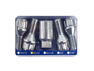 KIT BULONES Y TUERCAS DE SEGURIDAD CHEVROLET CORSA TODOS / RENAULT SANDERO/KANGOO/DUSTER 08/.. BULON CABEZA ESTRIADA EXT 12X25 P 1.50_