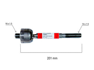 AXIALES/PRECAP CREMALLERAS CHEVROLET S10 2.8 TDI 12/.. DIRECCION HIDRAULICA LARGO 320 MM ROSCA MACHO/MACHO 18X1.5/14X1.5_