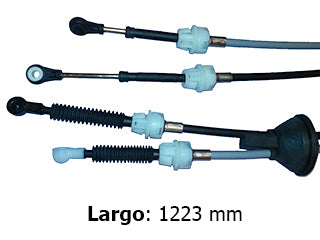 CABLES CAMBIOS - SELECTORA DE CAJA LIVIANOS CHEVROLET ASTRA/ZAFIRA 2.0 8V 01/06 RELACION LARGA - DOS CABLES UNIDOS CON GOMA - LARGO 1223 MM - FR