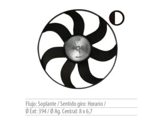 HELICES VOLKSWAGEN FOX 1.6 NAFTA C A/A / GOL TREND 1.6 NAFTA C A/A / SURAN 1.6 NAFTA C A/A / VOYAGE