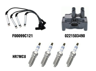 KIT CABLES + BUJIAS + BOBINAS FORD ECOSPORT/FIESTA/KA/FOCUS 1.6-1.8-2.0 ZETEC ROCAM-SIGMA KIT BOBINA 3 PINES CABLES Y BUJIAS_