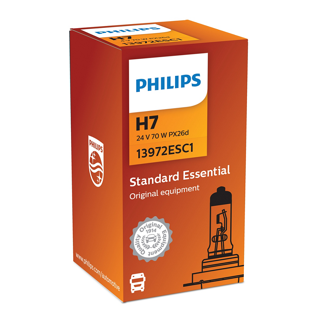 LAMPARA HALOGENA PHILIPS H7 (13972) 24V 70W PX26D - USO UNIVERSAL