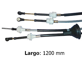 CABLES CAMBIOS - SELECTORA DE CAJA LIVIANOS CHEVROLET AGILE/MONTANA 09/15 DOS CABLES UNIDOS CON GOMA - UNION - LARGO 1200 MM_