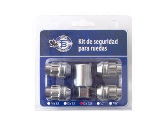 KIT BULONES Y TUERCAS DE SEGURIDAD FIAT TORO TUERCA 12X37 P 1.25 - ESTRIADO EXTERIOR - LLAVE 20.60 MM_