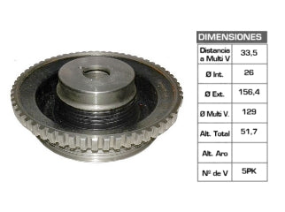 POLEAS DE CIGUE¥AL CHEVROLET CORSA CLASSIC 1.4 8V 26X156.4X51.7 - 5PK_