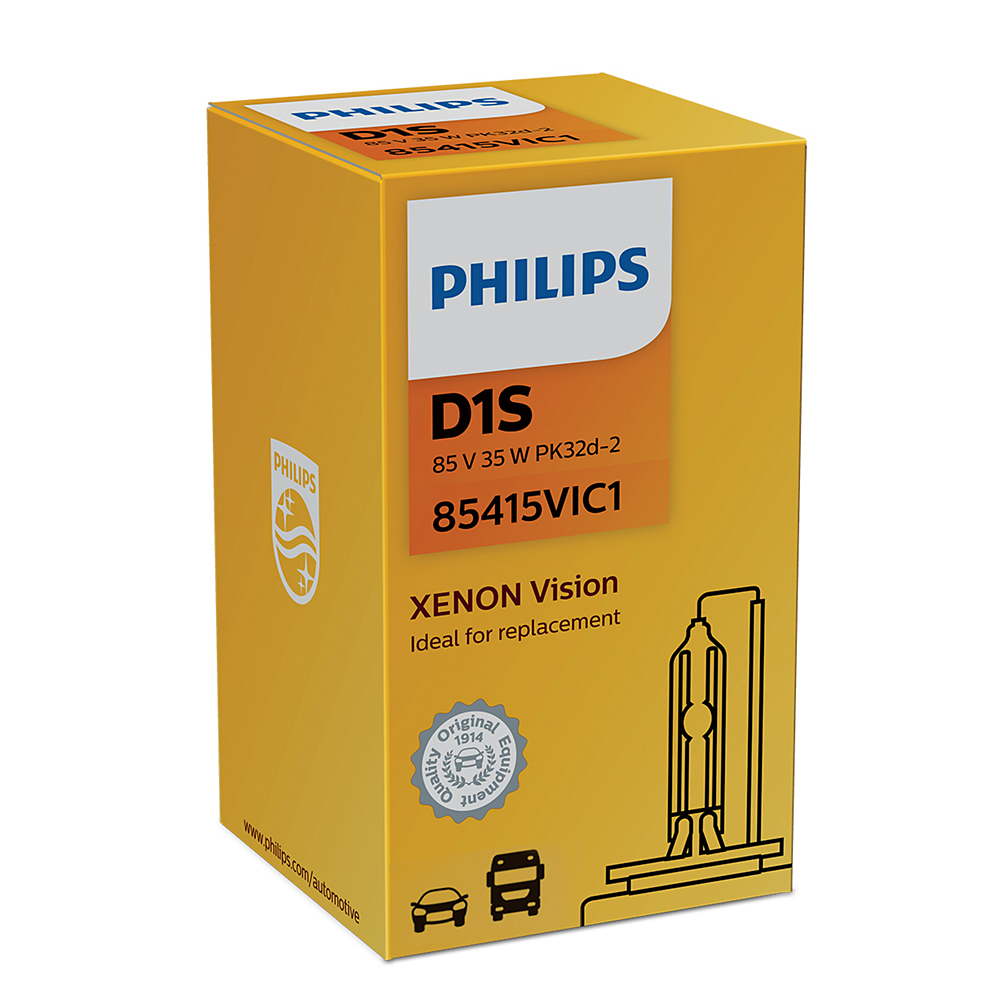 LAMPARA DE XENON PHILIPS D1S (85415) 85V 35W PK32D-2 XENON VISION - USO UNIVERSAL