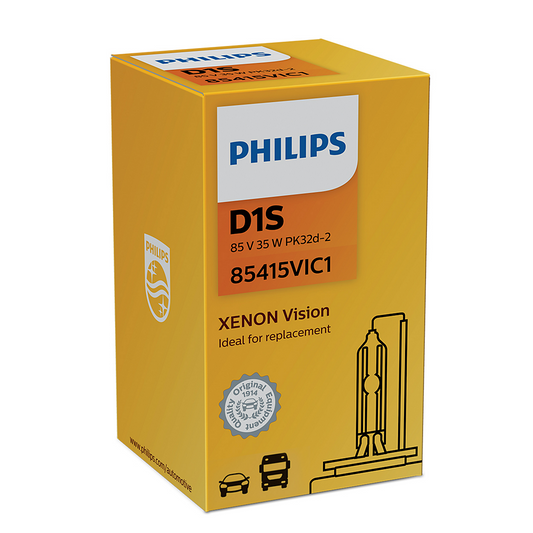 LAMPARA DE XENON PHILIPS D1S (85415) 85V 35W PK32D-2 XENON VISION - USO UNIVERSAL