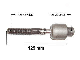 AXIALES/PRECAP CREMALLERAS HONDA ACCORD 2.4 08/.. DIRECCION HIDRAULICA LARGO 125 MM ROSCA MACHO/MACHO 20X1.5/15X1.5_