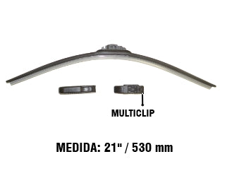 ESCOBILLAS ESCOBILLA 21 PULGADAS VISIONALL C/SPOILER AERODINAMICO EN GOMA / CONEXIONES MULTICLIP_