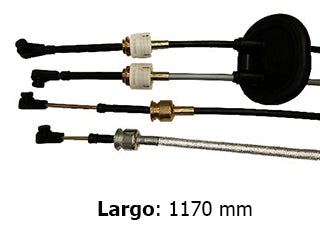 CABLES CAMBIOS - SELECTORA DE CAJA LIVIANOS PEUGEOT 307 1.6 / CITROEN C4 CAJA MA DOS CABLES UNIDOS CON GOMA - LARGO 1170 MM_