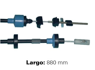 CABLES DE EMBRAGUE LIVIANOS VOLKSWAGEN GOL 1.0 AT 97/.. HORQUILLA PLASTICA - LARGO 880 MM_