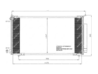 CONDENSADOR AIRE ACONDICIONADO HONDA CRV 2.0 150 HP 01/.. 670X347X16 MM - 184-AA_