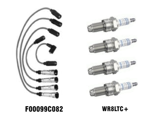 KIT CABLES + BUJIAS VOLKSWAGEN GOL/SAVEIRO 1.6-1.8 99-.. KIT CABLES SILICONA Y BUJIAS_