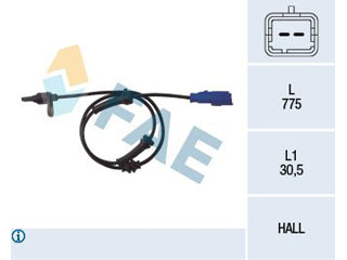 SENSORES DE ABS CITROEN C3 1.6 16V-1.4 HDI TRASERO DERECHO/IZQUIERDO 775 MM_