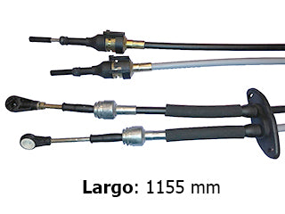 CABLES CAMBIOS - SELECTORA DE CAJA LIVIANOS MERCEDES BENZ SPRINTER 311-313-314-411-412-413 CDI DOS CABLES UNIDOS CON GOMA - LARGO 1155 MM - FREM