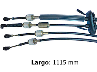 CABLES CAMBIOS - SELECTORA DE CAJA LIVIANOS RENAULT MASTER 2.5 DCI 03/10 DOS CABLES UNIDOS CON GOMA - LARGO 1115 MM_