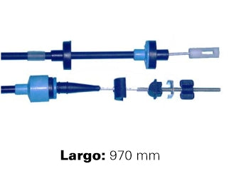 CABLES DE EMBRAGUE LIVIANOS VOLKSWAGEN GOL/SAVEIRO 2.0 AP 92/94-1.9 D 97/.. HORQUILLA PLASTICA - LARGO 970 MM_