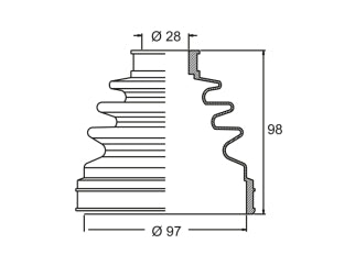 FUELLES DE TRANSMISION TOYOTA HILUX 17/.. FUELLE TRANSMISION 28.00X97.00X98.00_