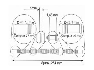 VARIOS INYECCION/ENCENDIDO MANGUERA CORRUGADA 254MM BOCAS 7.5MM Y 9MM_