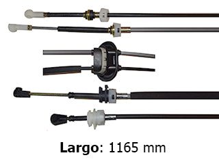 CABLES CAMBIOS - SELECTORA DE CAJA LIVIANOS PEUGEOT 208 1.5 8V 13/17-1.6 16V 13/20 CAJA MA - DOS CABLES UNIDOS CON GOMA - LARGO 1165 MM_