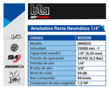 Amoladora Recta Neumática Mini 6mm BTA AIR